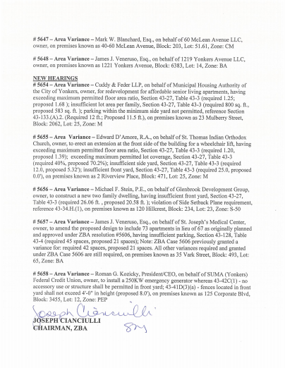 Yonkers ZBA Agenda - June 18, 2019 Page 2